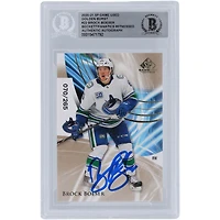 Carte authentifiée autographiée Brock Boeser Vancouver Canucks 2020-21 Upper Deck SP utilisée dans le jeu Golden Burst #22 #/265 Beckett Fanatics