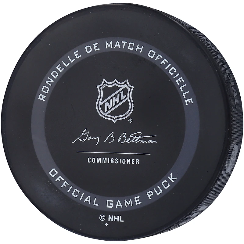 Rondelle de jeu officielle autographiée par Brock Boeser des Canucks de Vancouver, modèle 2021