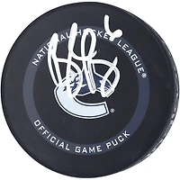 Rondelle de jeu officielle autographiée par Brock Boeser des Canucks de Vancouver, modèle 2021
