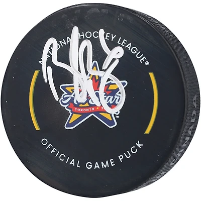 Rondelle de jeu officielle autographiée par Brock Boeser des Canucks de Vancouver pour le match des étoiles de la LNH 2024