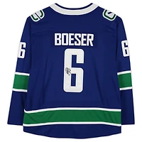 Maillot bleu autographié de Brock Boeser des Canucks de Vancouver (Fanatics Breakaway)