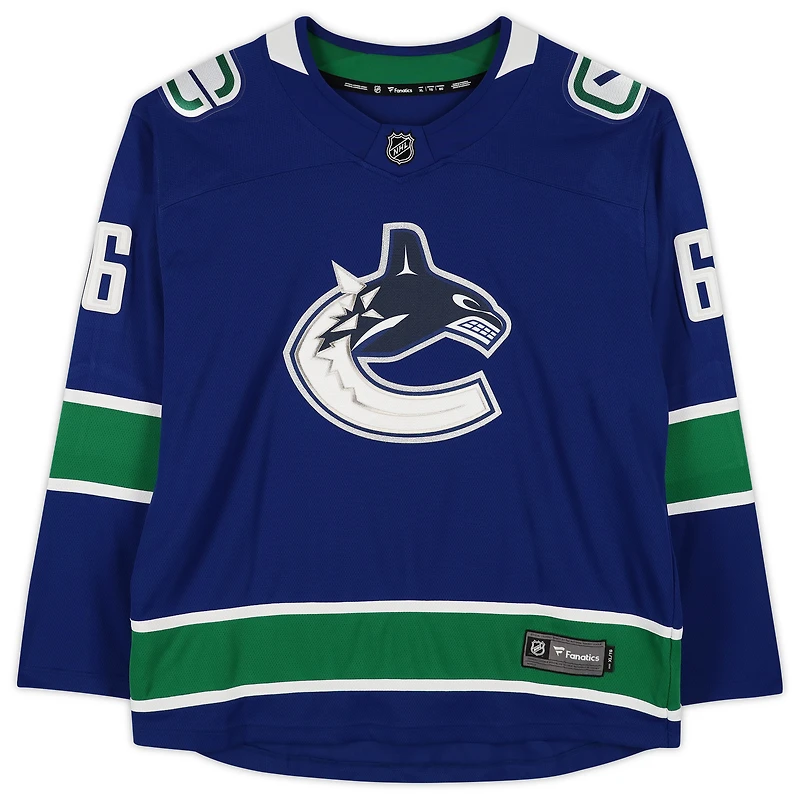 Maillot bleu autographié de Brock Boeser des Canucks de Vancouver (Fanatics Breakaway)