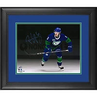 Brock Boeser Vancouver Canucks Framed Autographed 11" x 14" Blue Alternate Jersey Skating Spotlight Photograph - Limited Edition of 20
