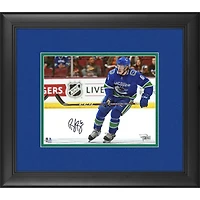 Brock Boeser Vancouver Canucks Framed Autographed 8" x 10" Blue Jersey Horizontal Skating Photograph