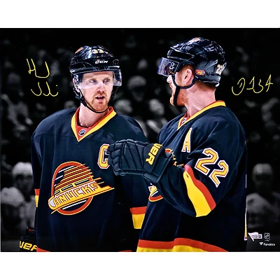 Daniel Sedin and Henrik Sedin Vancouver Canucks Autographed 16" x 20" Throwback Jersey Spotlight Photograph