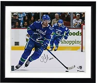 Daniel Sedin Vancouver Canucks Autographed 16" x 20" Blue Jersey Skating Photograph with "HOF 22" Inscription - Limited Edition of 22