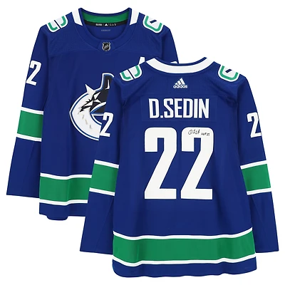 Daniel Sedin Vancouver Canucks Autographed Blue Adidas Authentic Jersey with "HOF 2022" Inscription