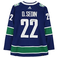 Daniel Sedin Vancouver Canucks Maillot Authentique Adidas Bleu Autographié