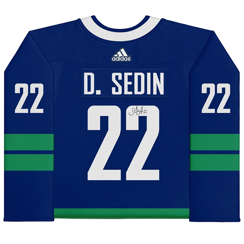 V106832 Maillot authentique Adidas alternatif bleu autographié par Daniel Sedin des Canucks de Vancouver Maillot AUT HK Daniel Sedin 45603 AUTJERHOC JRSYSE0160 #4