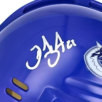 Casque miniature bleu autographié par Daniel Sedin des Vancouver Canucks avec l'inscription « HOF 22 »