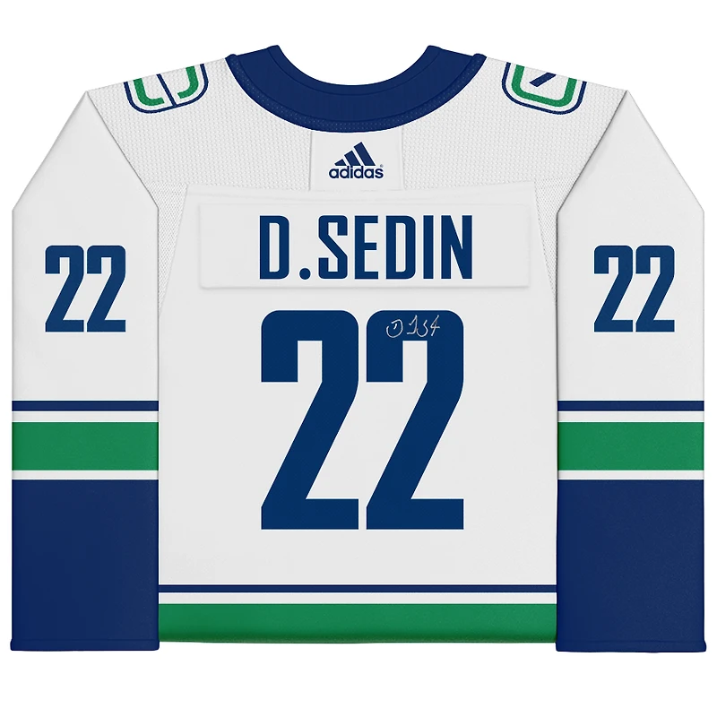 Daniel Sedin Vancouver Canucks Autographed White Adidas Authentic Jersey
