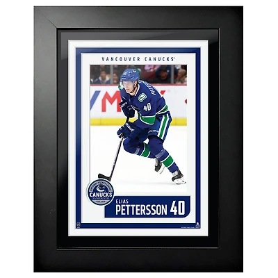 Photo encadrée d'Elias Pettersson, Canucks de Vancouver, motif de maillot (12'' x 16'').