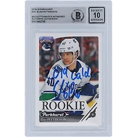 Elias Pettersson Vancouver Canucks Autographed 2018-19 Upper Deck Parkhurst #331 Beckett Fanatics Witnessed Authenticated 10 Rookie Card with "2019 Calder" Inscription