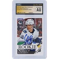Carte de recrue authentifiée Upper Deck Parkhurst #331 autographiée par Elias Pettersson des Canucks de Vancouver 2018-19, présentée par des fanatiques de la CGC