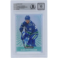 Carte autographiée 2019-20 Upper Deck Parkhurst Parkies #PK-27 Beckett Fanatics Witnessed Authenticated 10 Card par Elias Pettersson des Canucks de Vancouver