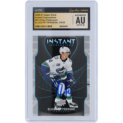 Carte autographiée 2020-21 Upper Deck Series 1 Instant Impressions #II-3 CGC Fanatics Witnessed Authenticated Auto 10 des Canucks de Vancouver
