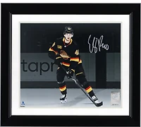 Elias Pettersson Vancouver Canucks Autographed 8" x 10" Black Jersey Spotlight Photograph