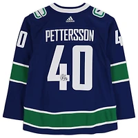 Elias Pettersson Vancouver Canucks Maillot Authentique Adidas Bleu Autographié
