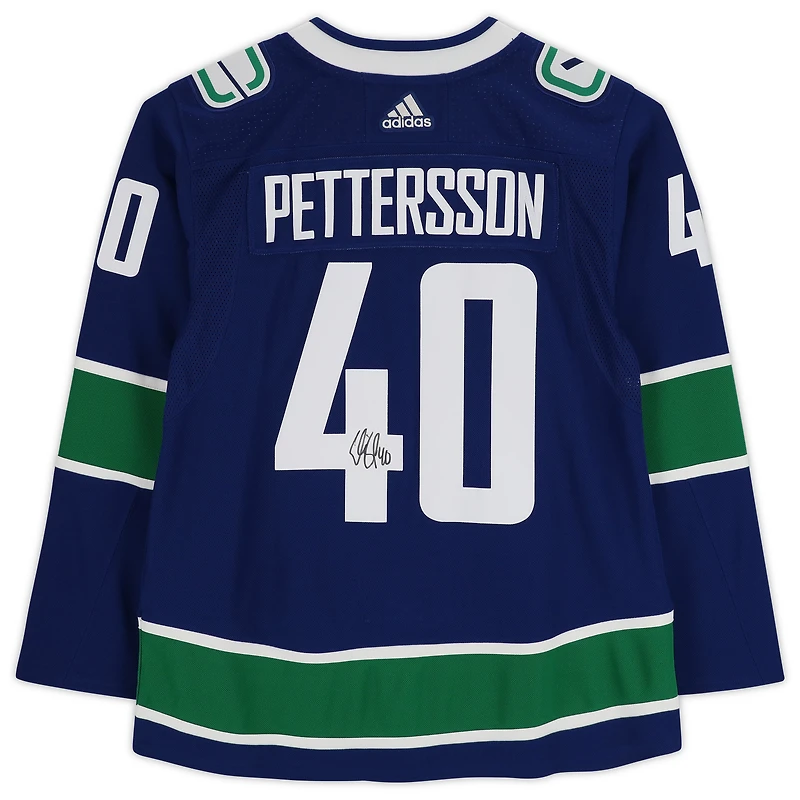 Elias Pettersson Vancouver Canucks Autographed Blue Adidas Authentic Jersey