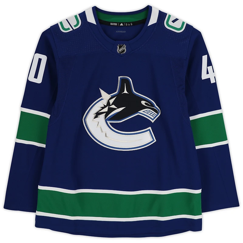 Elias Pettersson Vancouver Canucks Maillot Authentique Adidas Bleu Autographié