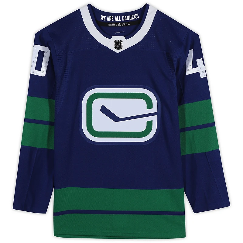 Elias Pettersson Vancouver Canucks Autographié Bleu Alternatif Adidas Authentique Maillot