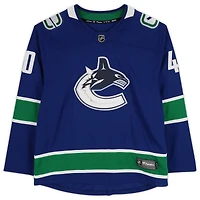Elias Pettersson Vancouver Canucks Maillot Breakaway bleu dédicacé des Canucks alternatifs