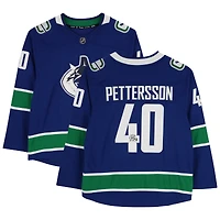 Elias Pettersson Vancouver Canucks Maillot Breakaway Blue Fanatics autographié