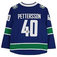 Elias Pettersson Vancouver Canucks Maillot Breakaway Blue Fanatics autographié