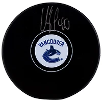 Elias Pettersson Rondelle avec logo autographié des Canucks de Vancouver