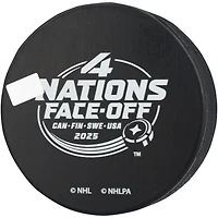 Rondelle de hockey autographiée par Elias Pettersson, Vancouver Canucks, équipe de Suède, mise au jeu des 4 Nations