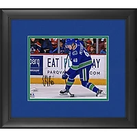 Elias Pettersson Vancouver Canucks Framed Autographed 8" x 10" Blue Jersey Shooting Photograph