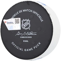 Elias Pettersson Vancouver Canucks Game-Used Goal Puck vs. New York Rangers on January 8, 2024 - Second of Two Goals Scored