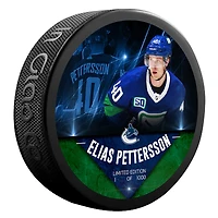 Rondelle de hockey Elias Pettersson, joueur exclusif des Canucks de Vancouver, non signée - Édition limitée à 1000 exemplaires