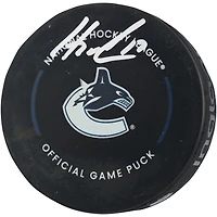 Filip Hronek Rondelle de jeu officielle dédicacée des Canucks de Vancouver