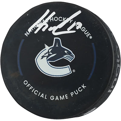 Filip Hronek Vancouver Canucks Autographed Official Game Puck