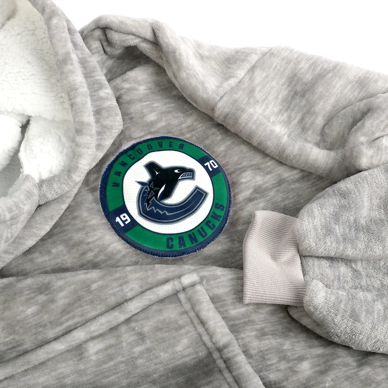 Couverture à capuche grise Game Time des Vancouver Canucks