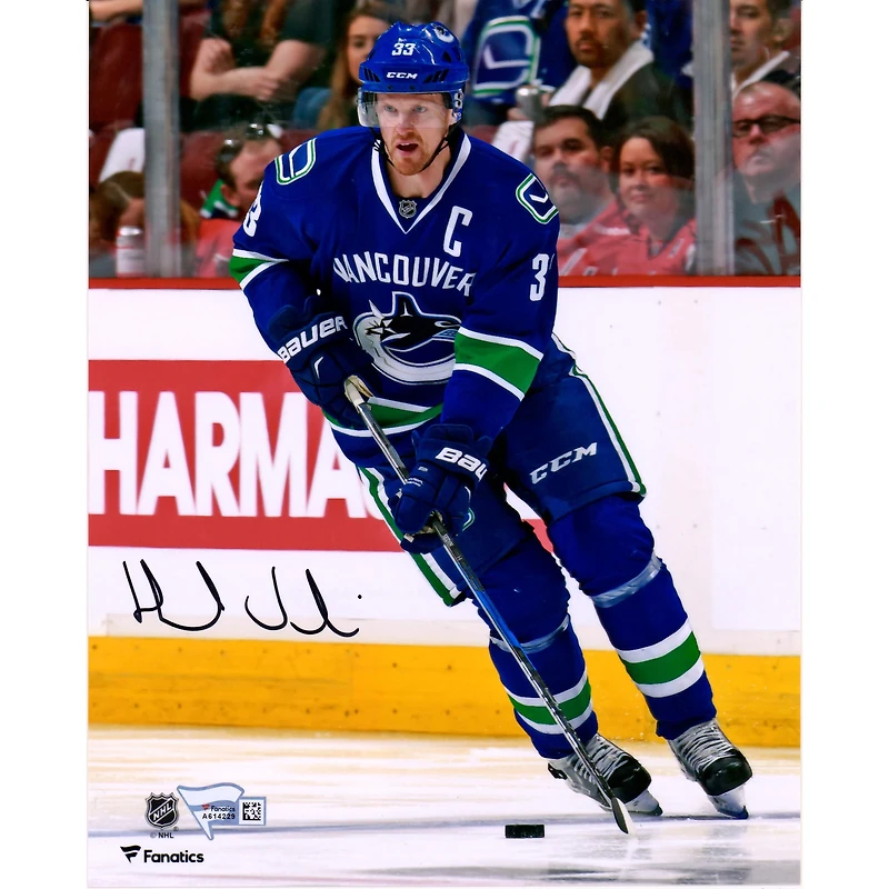 Henrik Sedin Vancouver Canucks dédicacé 8 "x 10" photographie de patinage en jersey bleu