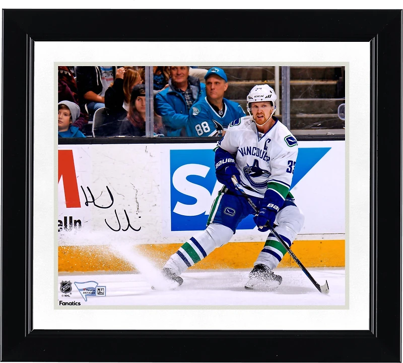 Henrik Sedin Vancouver Canucks Autographed 8" x 10" White Jersey Stopping Photograph