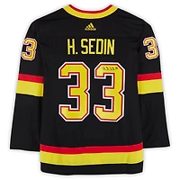 V106832 Maillot authentique Adidas alternatif noir autographié par Henrik Sedin des Canucks de Vancouver Maillot AUT HK Henrik Sedin 45602 AUTJERHOC JRSYSE0151