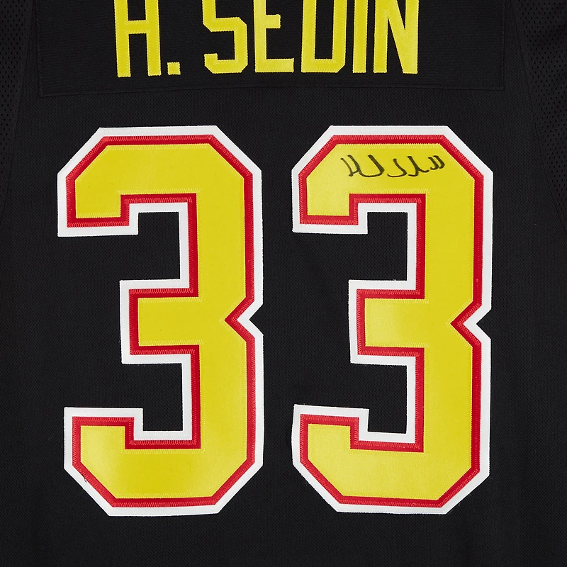 V106832 Maillot authentique Adidas alternatif noir autographié par Henrik Sedin des Canucks de Vancouver Maillot AUT HK Henrik Sedin 45602 AUTJERHOC JRSYSE0151
