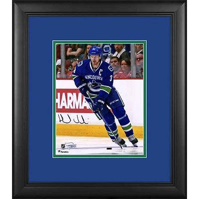 Henrik Sedin Vancouver Canucks Framed Autographed 8" x 10" Blue Jersey Skating Photograph