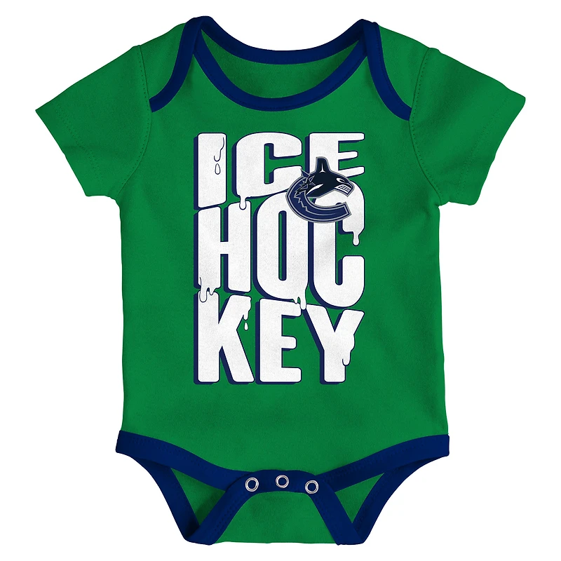 Ensemble de trois combinaisons pour bébé Outerstuff Vancouver Canucks Triple Heading