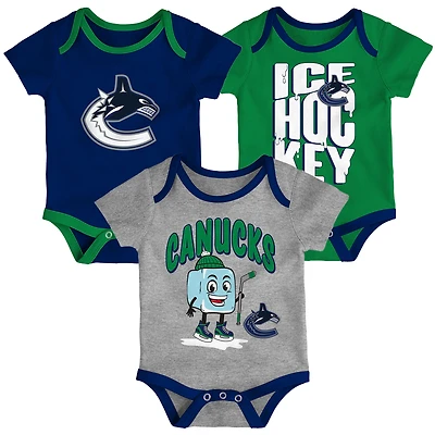 Ensemble de trois combinaisons pour bébé Outerstuff Vancouver Canucks Triple Heading