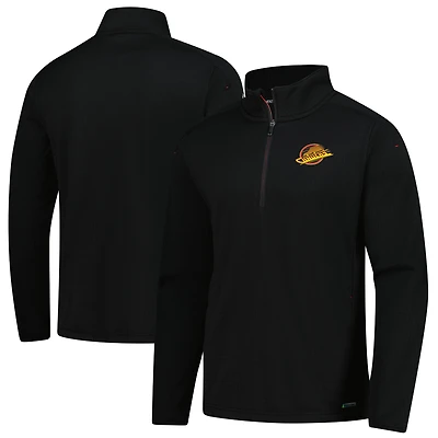 Veste polaire à glissière quart de tour Authentic Pro noire des Vancouver Canucks Fanatics pour homme