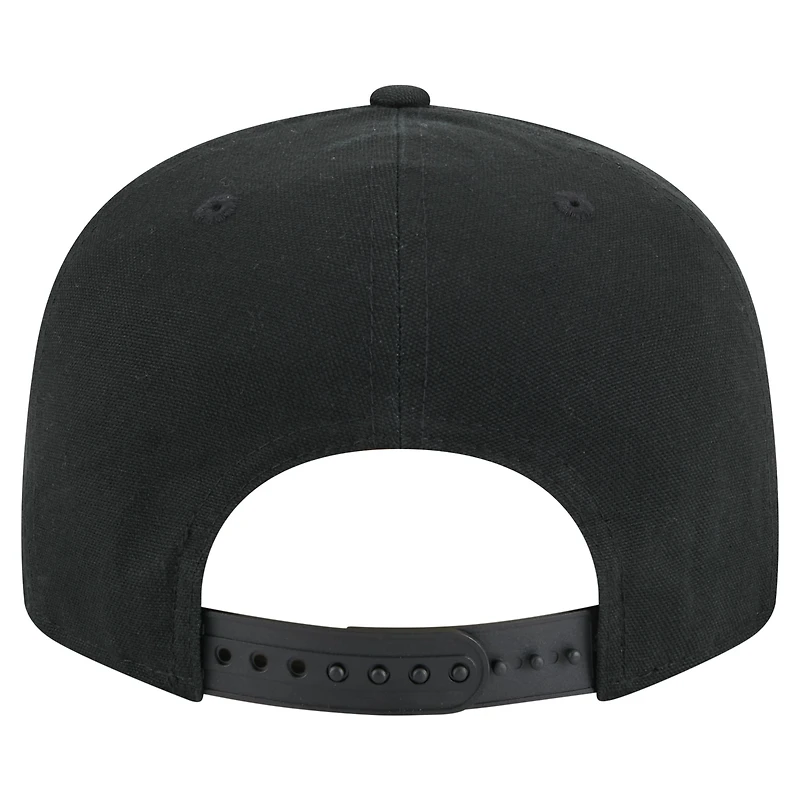 Men's New Era  Black Vancouver Canucks Canvas 9FIFTY Snapback Hat