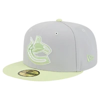 Men's New Era  Gray/Light Green Vancouver Canucks Color Pack Two-Tone 59FIFTY Fitted Hat