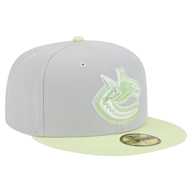Men's New Era  Gray/Light Green Vancouver Canucks Color Pack Two-Tone 59FIFTY Fitted Hat