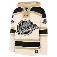 Men's '47  Cream Vancouver Canucks Superior Lacer Pullover Hoodie