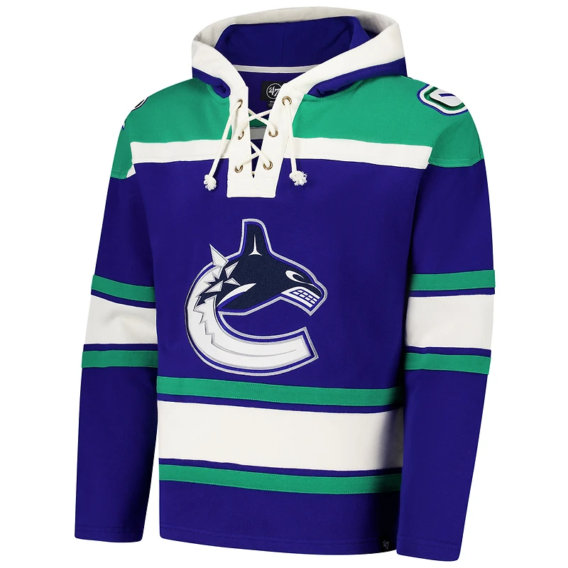 Sweat à capuche lacets de qualité supérieure pour hommes '47 Royal Vancouver Canucks