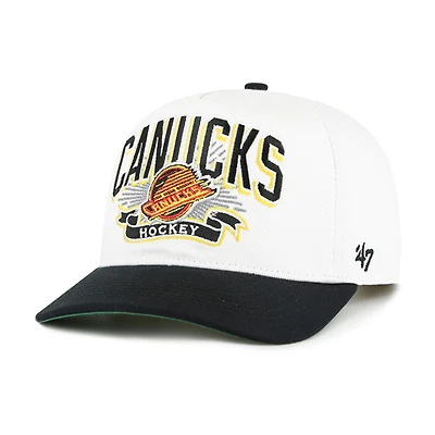 Men's '47 White/Black Vancouver Canucks Prime Play Hitch Adjustable Hat